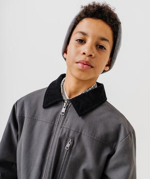 Veste zippée matelassée à col velours garçon vue2 - GEMO 4G GARCON - GEMO