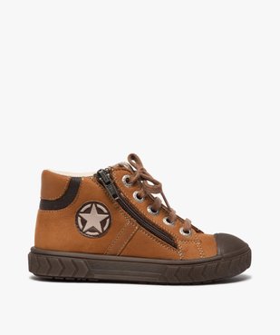 Boots garçon en cuir fermeture lacets et zip - Bopy vue1 - BOPY - GEMO