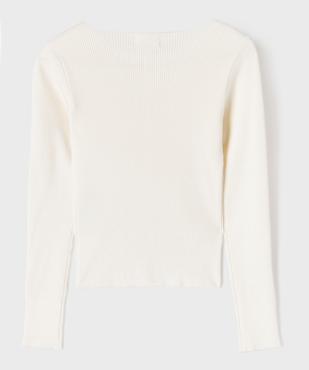 Gilet col rond en maille côtelée fille vue3 - GEMO (JUNIOR) - GEMO