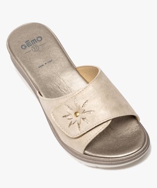 Mules femme confort à talon compensé et bandeau métallisé vue5 - GEMO (CONFORT) - GEMO