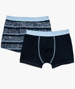 Boxer garçon stretch motifs feuillage (lot de 2) vue1 - GEMO (JUNIOR) - GEMO