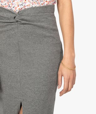 Jupe longue femme en maille côtelée fendue sur l’avant vue2 - GEMO(FEMME PAP) - GEMO