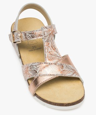 Sandales fille métallisées dessus et semelle intérieure cuir vue5 - GEMO (ENFANT) - GEMO