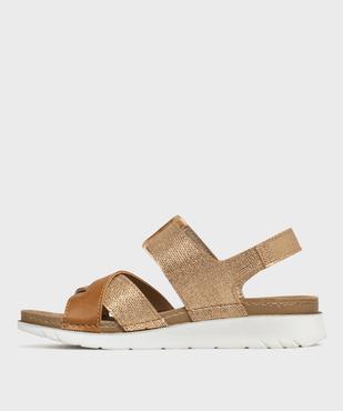 Sandales à brides avec touches pailletées femme - Emilia Rosa vue3 - EMILIA ROSA - GEMO