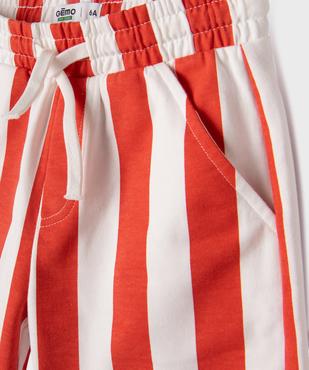 Bermuda rayé en maille French Terry avec taille ajustable garçon vue2 - GEMO (ENFANT) - GEMO