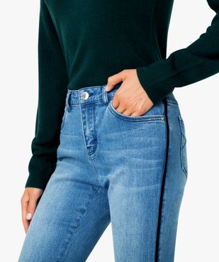 Jean femme slim à bandes latérales en velours vue2 - Nikesneakers(FEMME PAP) - Nikesneakers