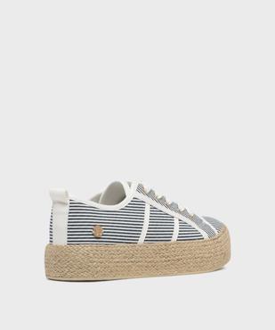 Baskets en toile à semelle plateforme en corde femme - LuluCastagnette vue4 - LULUCASTAGNETTE - GEMO