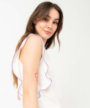 Tee-shirt femme avec volants sur les épaules vue2 - GEMO(FEMME PAP) - GEMO