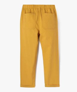 Pantalon chino en coton et lin avec taille ajustable garçon vue3 - GEMO (ENFANT) - GEMO