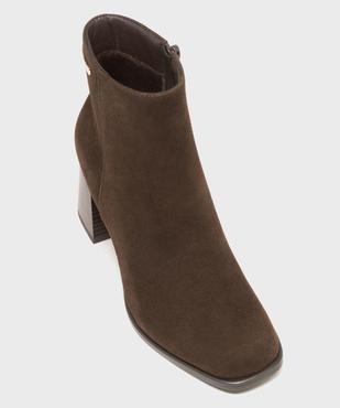Boots à talon haut et bout carré en suédine femme - LuluCastagnette vue6 - LULUCASTAGNETTE - GEMO