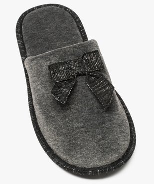 Chaussons femme forme mules en velours ras et nœud pailleté vue5 - GEMO(HOMWR FEM) - GEMO