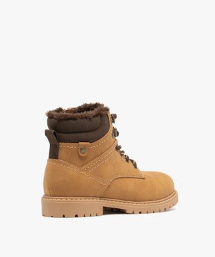 Boots garçon fourrées avec col matelassé à lacets bicolores et à zip vue5 - BUGGY - GEMO