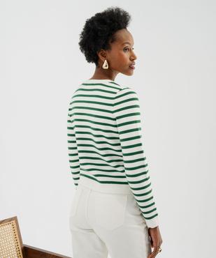 Gilet rayé en maille viscose douce et épaisse femme vue4 - GEMO(FEMME PAP) - GEMO