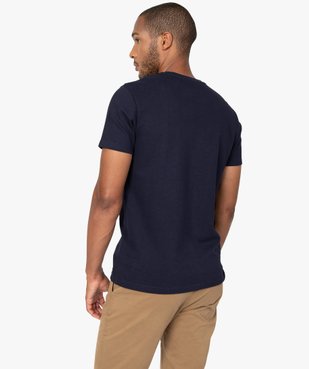 Tee-shirt homme 100% coton biologique en maille texturée vue3 - GEMO (HOMME) - GEMO