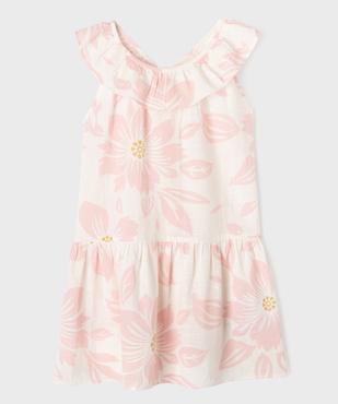 Robe sans manches à volants en voile de coton fleuri fille vue1 - GEMO (ENFANT) - GEMO