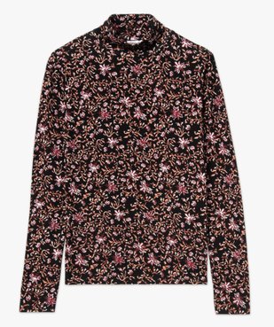 Tee-shirt manches longues et col roulé moulant femme vue4 - GEMO 4G FEMME - GEMO