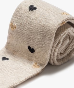 Collants bébé fille chaud imprimé cœurs vue2 - GEMO 4G BEBE - GEMO