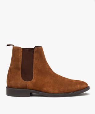 Boots homme dessus en cuir velours uni - Taneo vue1 - TANEO - GEMO