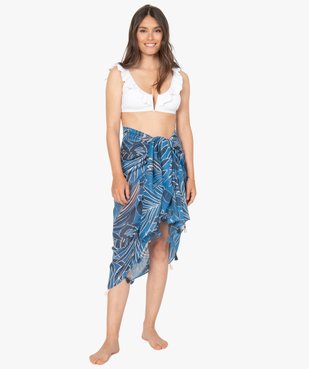 Paréo femme à motifs fleuris et finitions pompons vue5 - Nikesneakers (ACCESS) - Nikesneakers