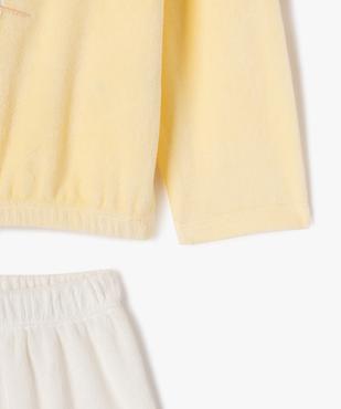 Pyjama en velours avec motif lapin fille vue3 - GEMO (ENFANT) - GEMO