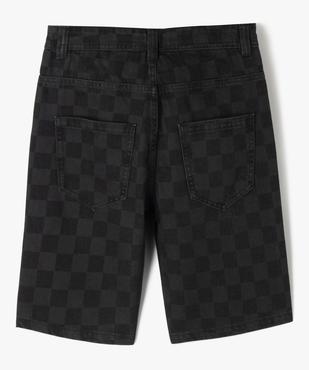 Bermuda en toile denim à motif damier garçon vue4 - GEMO 4G GARCON - GEMO