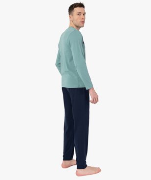 Pyjama homme bicolore en coton  vue3 - GEMO C4G HOMME - GEMO