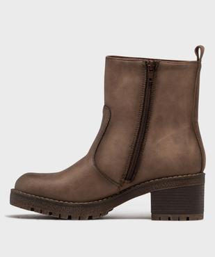 Boots à semelle crantée avec empiècement sur la tige femme - Emilia Rosa vue3 - EMILIA ROSA - GEMO