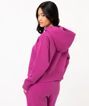 Sweat court à capuche avec message brodé femme vue3 - GEMO(FEMME PAP) - GEMO