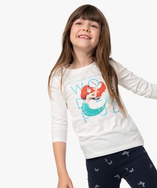 Tee-shirt fille à manches longues avec motif pailleté - Disney vue1 - DISNEY DTR - GEMO