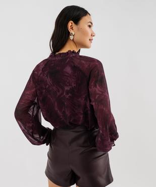 Blouse fluide en voile à motifs fleuris femme vue3 - GEMO 4G FEMME - GEMO