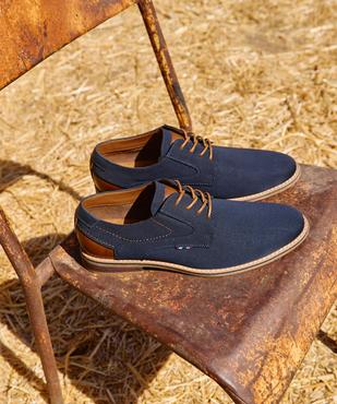 Derbies en toile texturée et détails contrastants homme  vue1 - MARIO BALDANO - GEMO