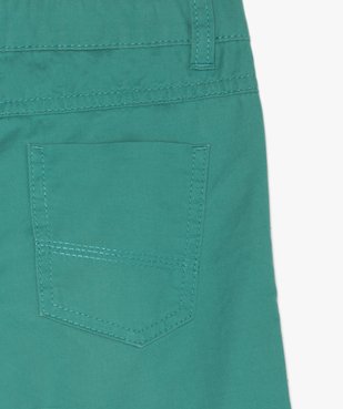 Bermuda garçon en coton twill uni à revers vue3 - GEMO (ENFANT) - GEMO