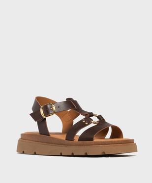 Sandales spartiates à épaisse semelle crantée femme - 5 Miles vue2 - 5 MILES - GEMO