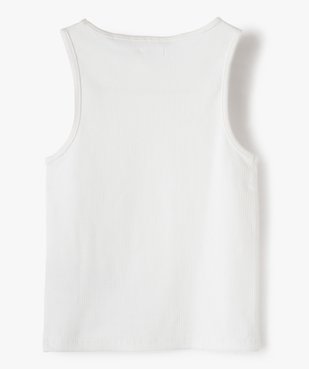 Débardeur fille ado côtelé en coton stretch vue4 - GEMO (JUNIOR) - GEMO