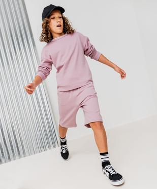 Bermuda en maille intérieur bouclette garçon  vue8 - GEMO (JUNIOR) - GEMO