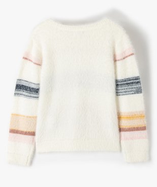 Pull fille en maille poilue et rayures pailletées vue3 - GEMO (ENFANT) - GEMO