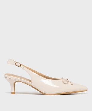 Escarpins vernis kitten heels à bout pointu et talon ouvert femme vue1 - FOLLOW ME - GEMO