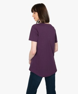 Tee-shirt femme à manches courtes avec dos plus long vue3 - GEMO(FEMME PAP) - GEMO