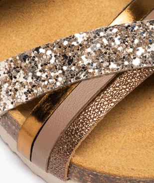 Sandales fille à brides croisées irisées et à paillettes vue6 - GEMO 4G FILLE - GEMO