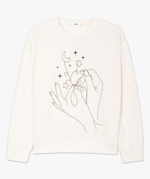 Sweat femme large molletonné et imprimé vue4 - GEMO(FEMME PAP) - GEMO