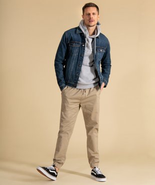 Blouson homme en jean coupe droite vue1 - GEMO (HOMME) - GEMO
