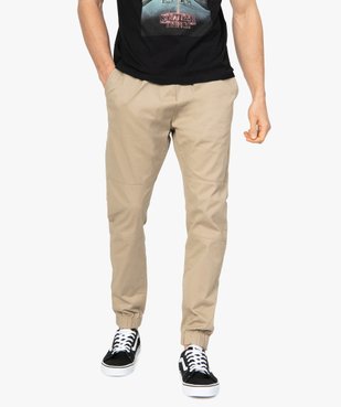 Pantalon homme en toile avec taille et bas élastiqué vue1 - GEMO (HOMME) - GEMO