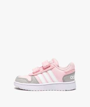 Baskets bébé fille multicolores à scratch – Adidas Hoops vue3 - ADIDAS - GEMO