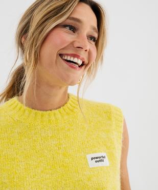 Pull sans manches coupe loose en maille douce femme vue2 - GEMO(FEMME PAP) - GEMO