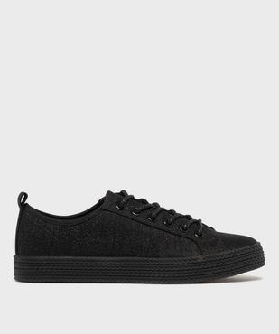 Baskets en toile à lacets avec épaisse semelle femme vue1 - FOLLOW ME G4G - GEMO