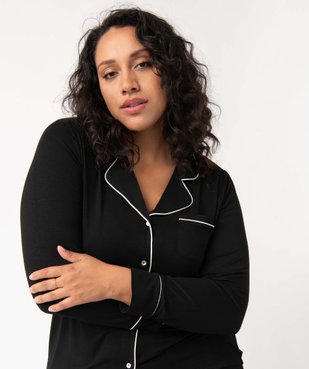 Pyjama femme grande taille deux pièces : chemise et pantalon vue5 - GEMO 4G FEMME - GEMO