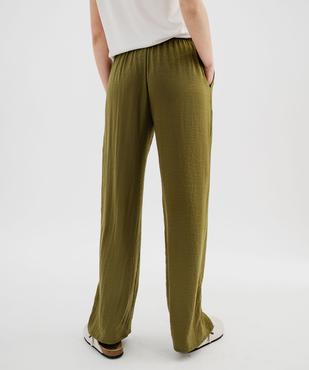 Pantalon ample en satin froissé femme vue4 - GEMO 4G FEMME - GEMO