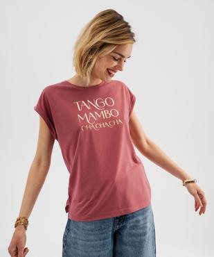 Tee-shirt à manches courtes avec motif fleuri femme vue2 - GEMO 4G FEMME - GEMO