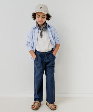 Tee-shirt tunisien à manches courtes en maille piquée garçon vue6 - GEMO 4G GARCON - GEMO