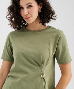 Tee-shirt manches courtes avec bijou sur l’avant femme vue2 - GEMO 4G FEMME - GEMO